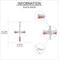 wholesale 925 Sterling Silver Baseball Bat & Glove Cross Necklace with Red Enamel Accents-0-4