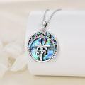 wholesale 925 Sterling Silver Abalone Shell Celtic Knot Heart Pendant w/ Triple Moon Ankh Cross Necklace for Women-0-3
