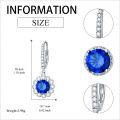 wholesale 925 Sterling Silver Blue CZ Lotus Drop Earrings for Women and Girls Gifts-0-4