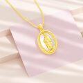 wholesale Gold 925 Sterling Silver Virgin Mary Pendant Necklace with Mother of Pearl and Rope Border Religious Jewelry for Women & Men-0-3