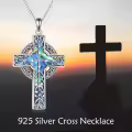 wholesale 925 Sterling Silver Celtic Knot Abalone Shell Cross Pendant Necklace Wholesale for Women Men - Religious Christian s-0-4