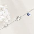 wholesale 925 Sterling Silver Evil Eye Hamsa Hand Anklet with CZs and Infinity Charm-0-3