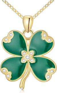 wholesale 925 Sterling Silver Four-Leaf Clover Pendant Necklace - Irish Luck Symbol Jewelry for St Patrick's Day-Clover