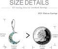 wholesale 925 Sterling Silver Crescent Moon & Star with Green Abalone Shell Inlay Leverback Drop Earrings-0-3