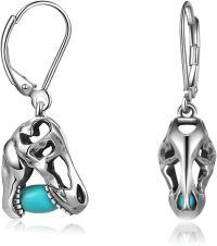 wholesale 925 Sterling Silver Turquoise Stone Dinosaur Shape Drop Earrings-Dinosaur-2