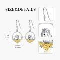 wholesale 925 Sterling Silver Cat Planet Drop Dangle Hook Earrings for Women Girls  4cm Length-0-4