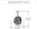 wholesale 925 Sterling Silver Saint Christopher Protect Us Pendant Necklace with Abalone Shell and Chain for Men Women Christian Gifts 36cm + Extender-0-2