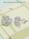 wholesale 925 Sterling Silver Celtic Knot Tree of Life Heart Stud Earrings - Irish  for Women-0-14