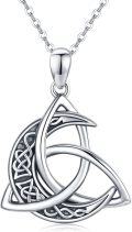 wholesale 925 Sterling Silver Celtic Knot Moon Pendant Necklaces for Women and Men-0-0
