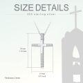 wholesale 925 Sterling Silver 3 Row Cubic Zirconia Cross Pendant with Box Chain for Women - Adjustable Length from 46-80cm Perfect Baptism Gift-0-4