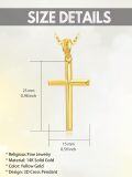 wholesale 14K Gold Faith Cross Pendant Necklace for Women - Baptism Gift for Mom or Wife-0-3