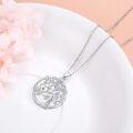 wholesale 925 Sterling Silver Tree of Life Heart Pendant Necklace with Yellow Stone for Women and Girls-0-2