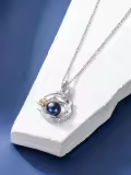 TOUPOP Sterling Silver Black Freshwater Pearl Hummingbird Pendant Necklace-0-2