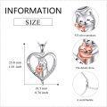 wholesale 925 Sterling Silver Cat Family Pendant Necklaces for Women Girls s Always Forever Love Heart Charm Chain 4 Cats Design-0-3