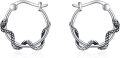 wholesale 925 Sterling Silver Snake Twist Hoop Earrings for Women Girls Minimalist  30mm Diameter-0-0