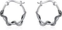 wholesale 925 Sterling Silver Snake Twist Hoop Earrings for Women Girls Minimalist  30mm Diameter-snake