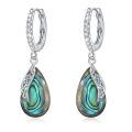 wholesale 925 Sterling Silver Teardrop Abalone Earrings With Celtic Knot Design-0-0