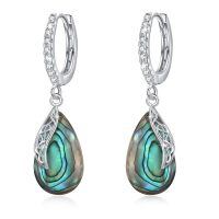 wholesale 925 Sterling Silver Teardrop Abalone Earrings With Celtic Knot Design-B-Abalone