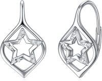 wholesale 925 Sterling Silver Star Shape Leverback Dangle Drop Hoop Earrings for Women Gift Ideas-09-Leverback-Star