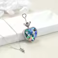 TOUPOP Sterling Silver Abalone Dog Cremation Urn Necklace For Ashes-0-4