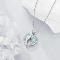 wholesale 925 Sterling Silver Angel Wing Heart Shape Pendant Necklaces for Women Gift Ideas-0-2