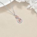 wholesale 925 Sterling Silver Infinity Love Hand Pendant Necklace with Cubic Zirconia Gifts for Women-0-3