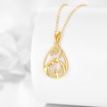 wholesale 14k Mother And Child Pendant With Gold Chain-0-2