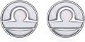 wholesale 925 Sterling Silver Libra White Opal Zodiac Constellation Stud Earrings 8mm-0-0