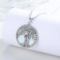 wholesale 925 Sterling Silver Opal Tree of Life Pendant Necklace with Cross for Women -0-4