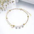 wholesale 14K Gold Pearl Heart Anklet for Women 8 10 -0-1