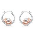 wholesale 925 Sterling Silver Pig Heart Hoop Earrings for Women - Cute Animal Lover's Gift-0-0