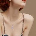 wholesale 925 Sterling Silver White Gold Plated Crescent Moon Sun Moonstone Pendant Necklace For Women-0-1