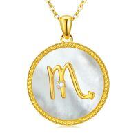 wholesale 925 Sterling Silver Zodiac Sign Pisces Pendant Necklace Wholesale With Mother Of Pearl And Zircon-Scorpio