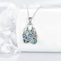 wholesale 925 Sterling Silver Abalone Shell Celtic Knot Wolf Head Pendant Necklace for Women Gifts-0-4