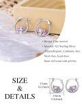wholesale 925 Sterling Silver Axolotl Hoop Earrings - Adorable Purple Enamel Gift for Her-0-1