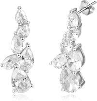 wholesale 925 Sterling Silver Birthstone Teardrop Dangle Earrings for Women-04 Apr