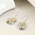 wholesale 925 Sterling Silver Bee Honeycomb Flower Earrings-0-2