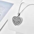 wholesale 925 Sterling Silver Celtic Knot Heart Locket Pendant with Chain for Women Girls - Personalized Picture Frame Charm Necklace s-0-4