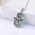 wholesale 925 Sterling Silver Hamsa Pendant With Mother Of Pearl And Rose Gold Accent Design-0-1