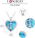 wholesale 925 Sterling Silver Heart-Shaped Turquoise Libra Pendant Necklace-0-1