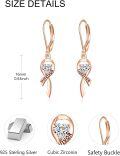 wholesale 925 Sterling Silver Plated Rose Gold Heart-Shaped Survivor Pink Ribbon Drop Earrings - Breast Cancer Awareness  for Women-0-1