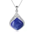 wholesale 925 Sterling Silver Moonstone Lapis Larimar Moss Agate Teardrop Filigree Pendant-0-111