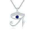 wholesale 925 Sterling Silver Eye Of Horus Pendant With Blue Stone And Crystal Accents-0-0