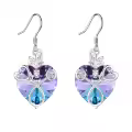 TOUPOP Sterling Silver Crystal Nurse Stethoscope Heart Earrings Medical Jewelry Gift-0-0