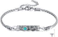 wholesale 925 Sterling Silver Turquoise Floral Urn Cremation Jewelry Memorial Bracelet for Ashes Keepsake Gift-Dragonfly Urn Bracelet