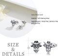 wholesale 925 Sterling Silver Cow Head Cowboy Hat Stud Earrings for Women Girls  48x36mm-0-5