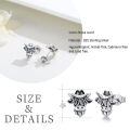 wholesale 925 Sterling Silver Cow Head Cowboy Hat Stud Earrings for Women Girls  48x36mm-0-5