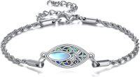 wholesale 925 Sterling Silver Abalone Shell Inlay Dragonfly Design Rope Chain Bracelet for Women-dragonfly
