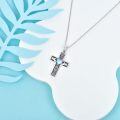 wholesale 925 Sterling Silver Celtic Claddagh Heart Cross Pendant Necklace With Moonstone-0-2