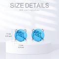 wholesale 925 Sterling Silver Turquoise Earrings for Women, 7.5mm Studs, Hypoallergenic Gift for Mom Wife-0-4